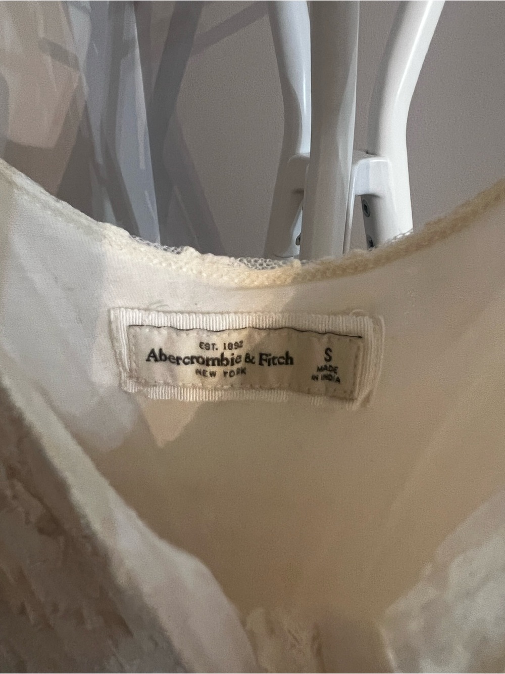 Abercrombie & Fitch Cream Lace Button-Front Maxi Dress - Picture 8 of 11